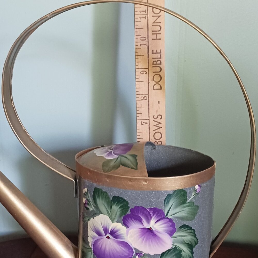 Hand Painted & Signed Long Spout Watering Can - Picture 5 of 7